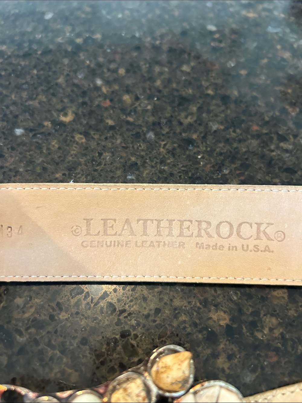 Leatherock Cream Jeweled Buckle genuine leather Waist Belt - Picture 2 of 8